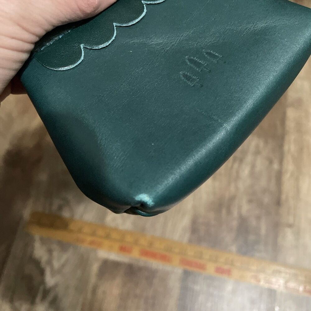 Portland Leather Goods Leather Penny Pouch Dark Teal Green Leather - Picture 6 of 9